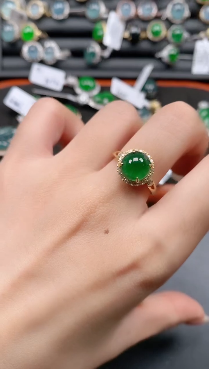 银S925镶嵌戒指翡翠11