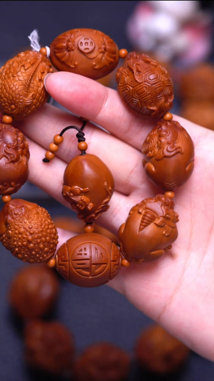 手串/手链橄榄核咖*豆六兽纳福