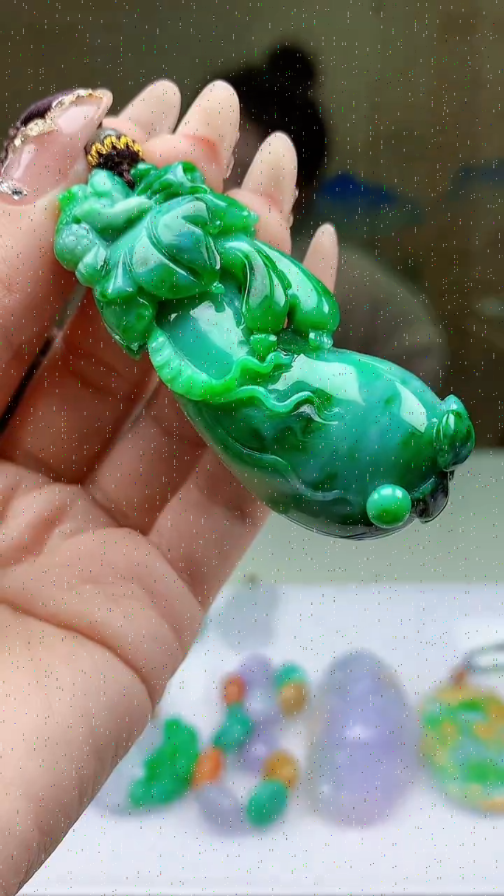 【闪购商品】定制翡翠未镶嵌4902ty-毛货挂件218