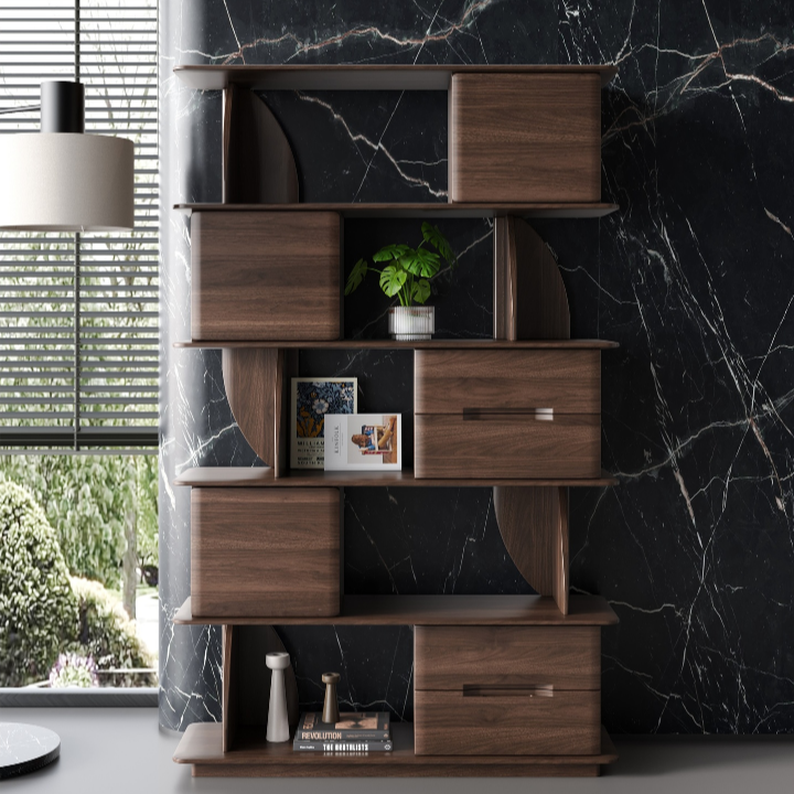 北美黑胡桃轻奢全实木隔断柜间厅柜书柜实用置物柜收纳柜1.2尺寸