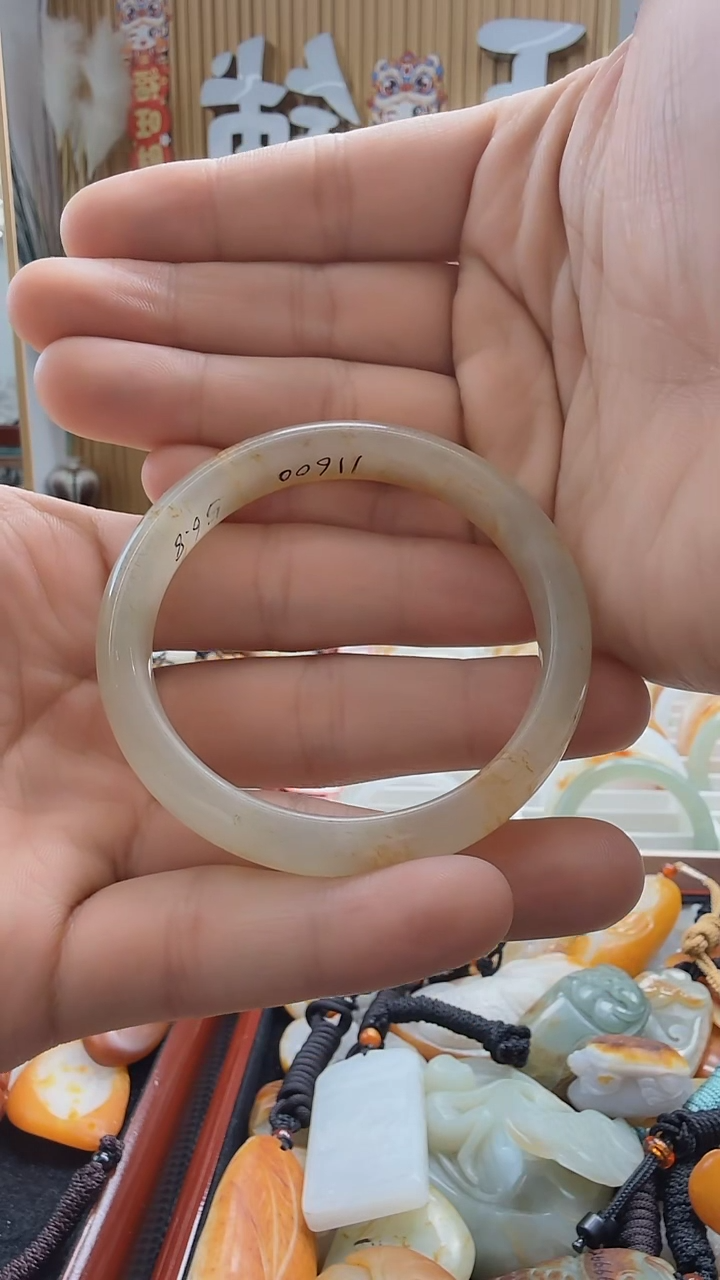 【闪购商品】和田玉手镯未镶嵌201手镯圈口56.8