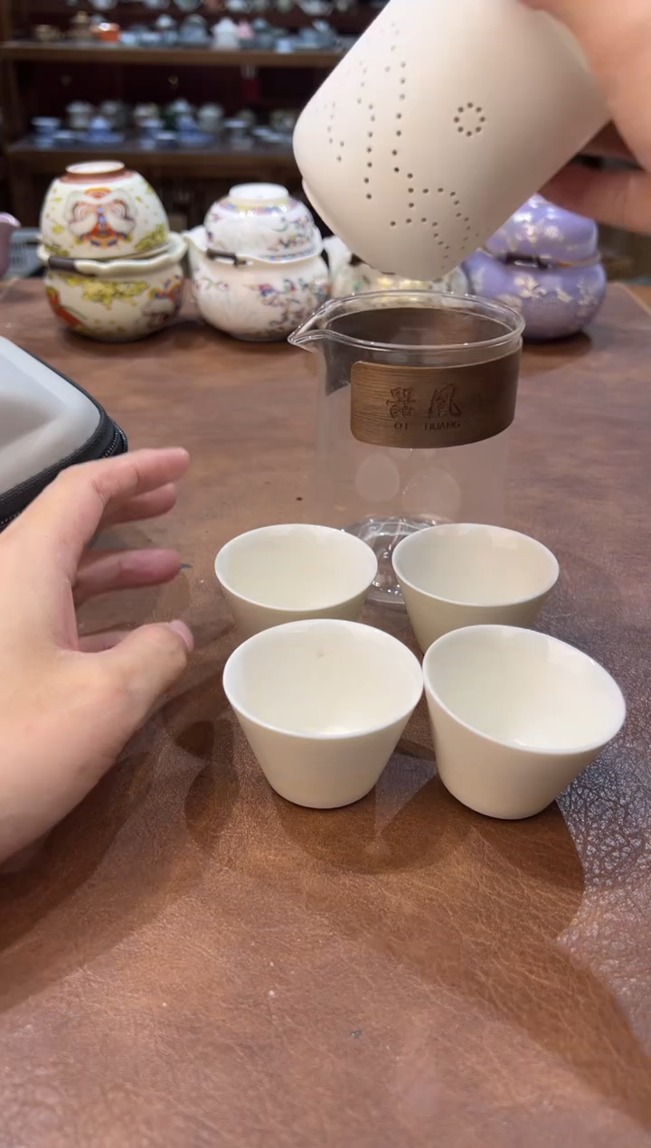 真的很便宜超好看会开片的旅行茶具