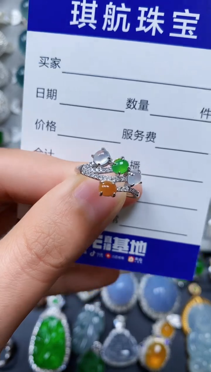 【闪购商品】翡翠戒指银S925镶嵌0022