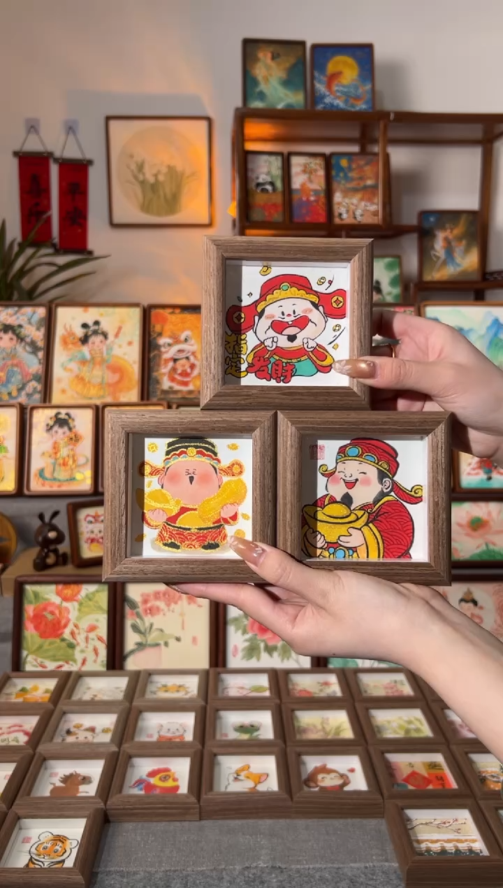 【闪购商品】国画三幅财神 手绘国画11