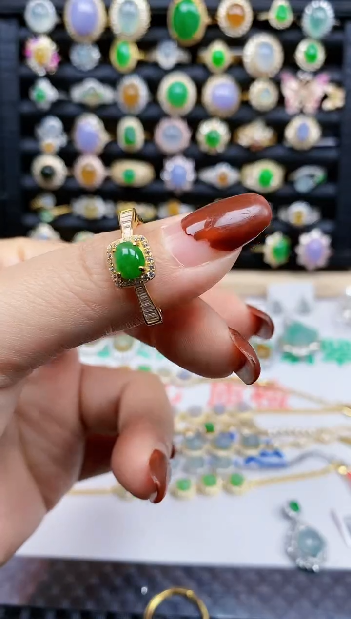 银S925镶嵌戒指翡翠331