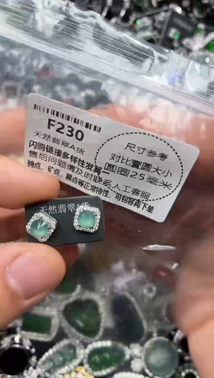 颈饰未镶嵌翡翠F230耳钉