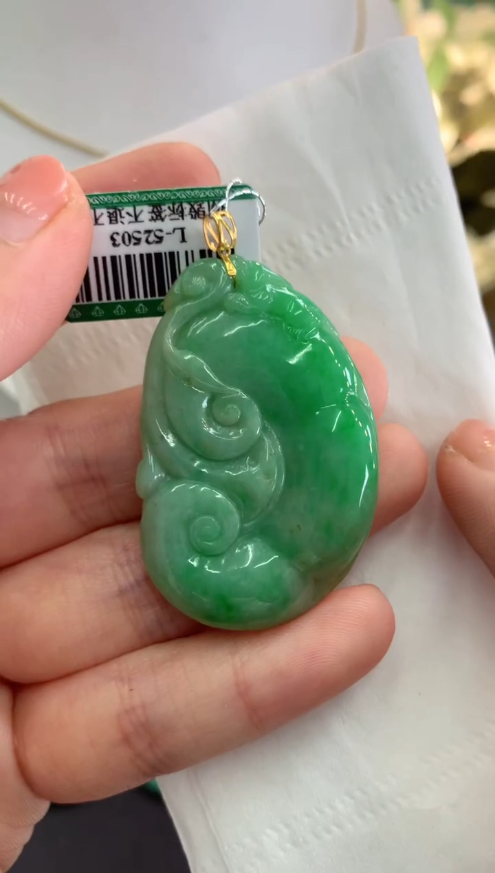 【闪购商品】翡翠吊坠(不含链)18K金镶嵌挂件