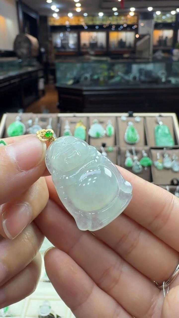 【闪购商品】翡翠颈饰18K金镶嵌佛