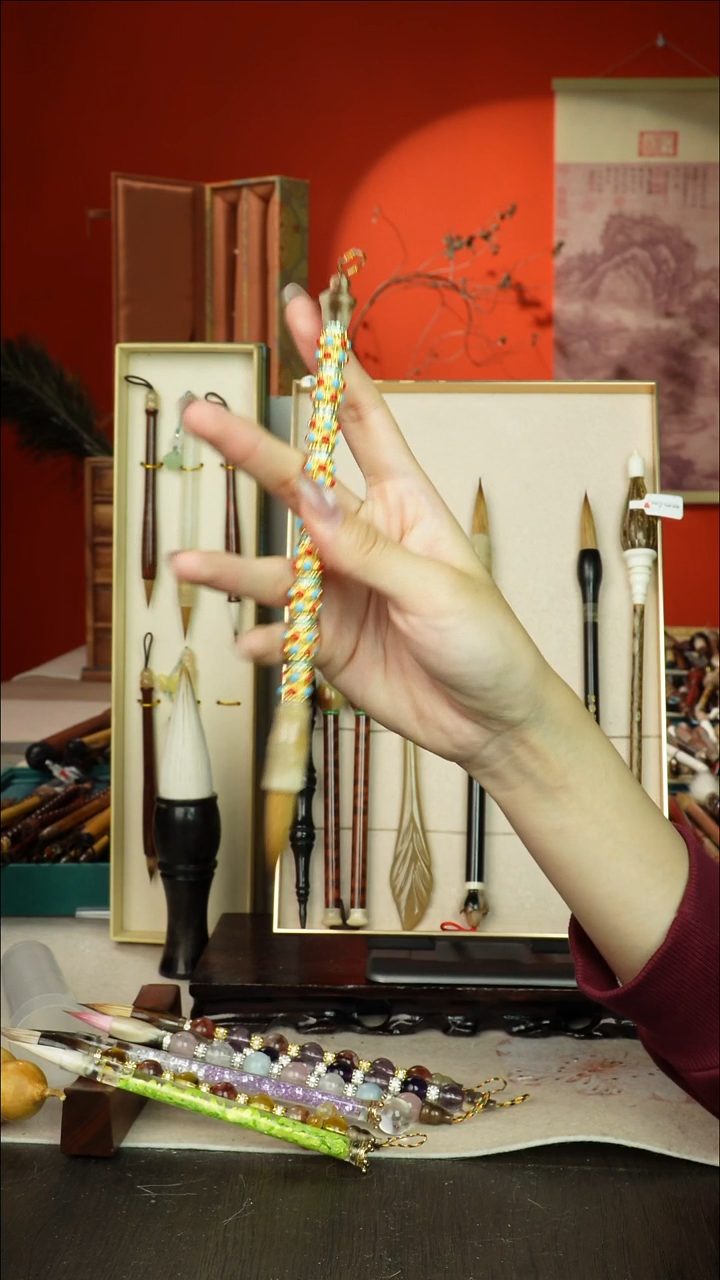 401号闪孤品高货毛笔链接 清水试笔 蘸墨不退