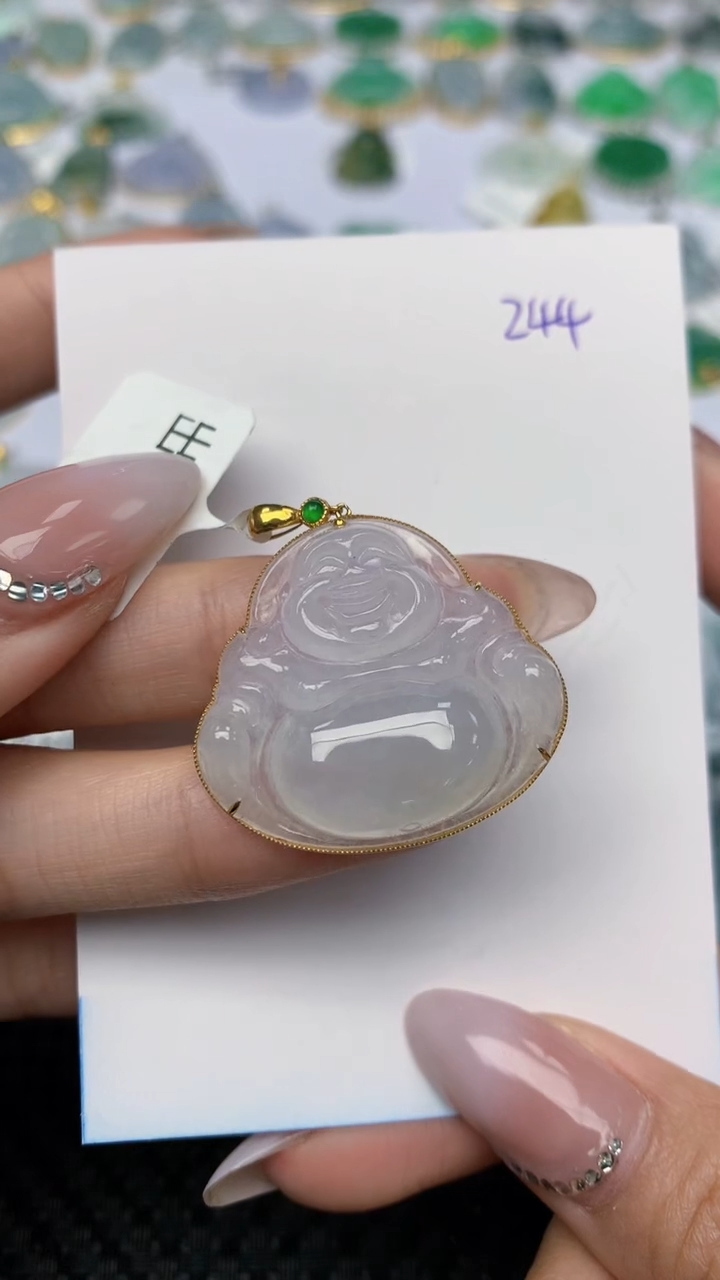 【闪购商品】翡翠颈饰18K金镶嵌天然翡翠A货