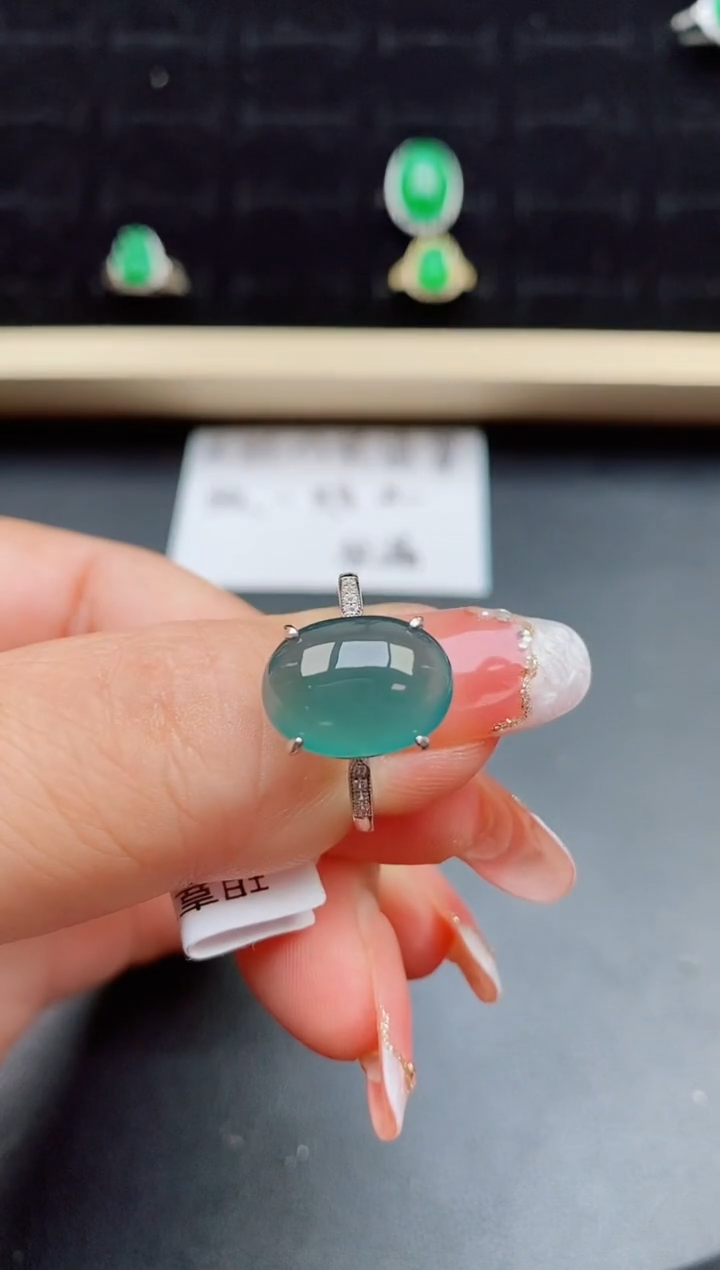 【闪购商品】翡翠戒指银S925镶嵌50800