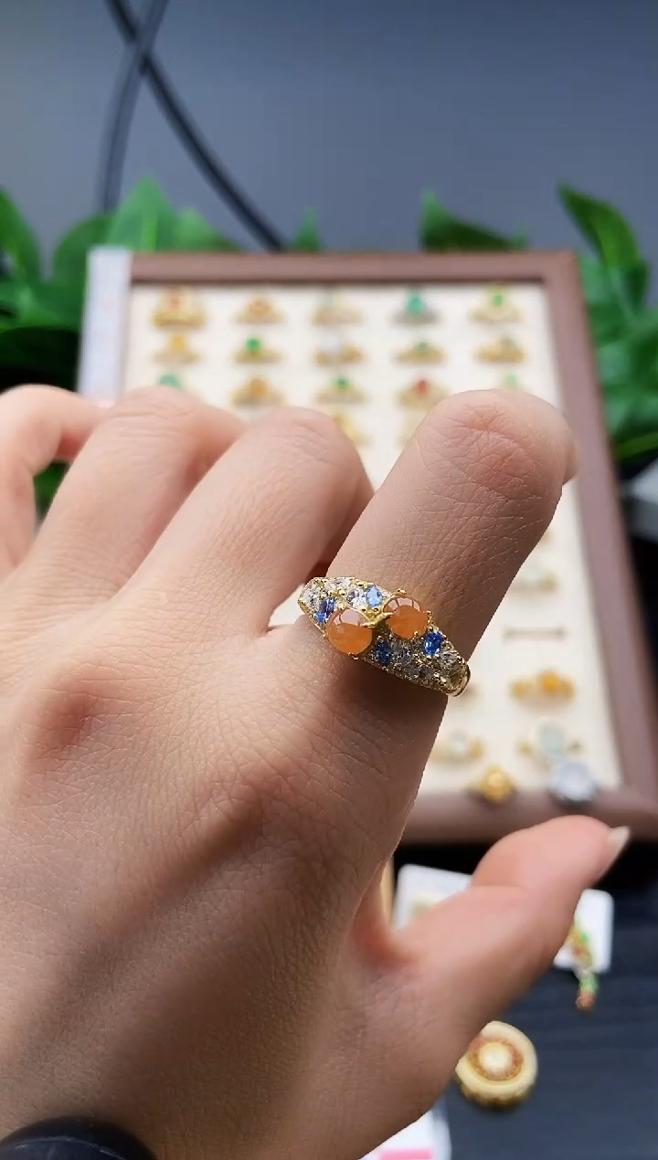 银S925镶嵌戒指翡翠12