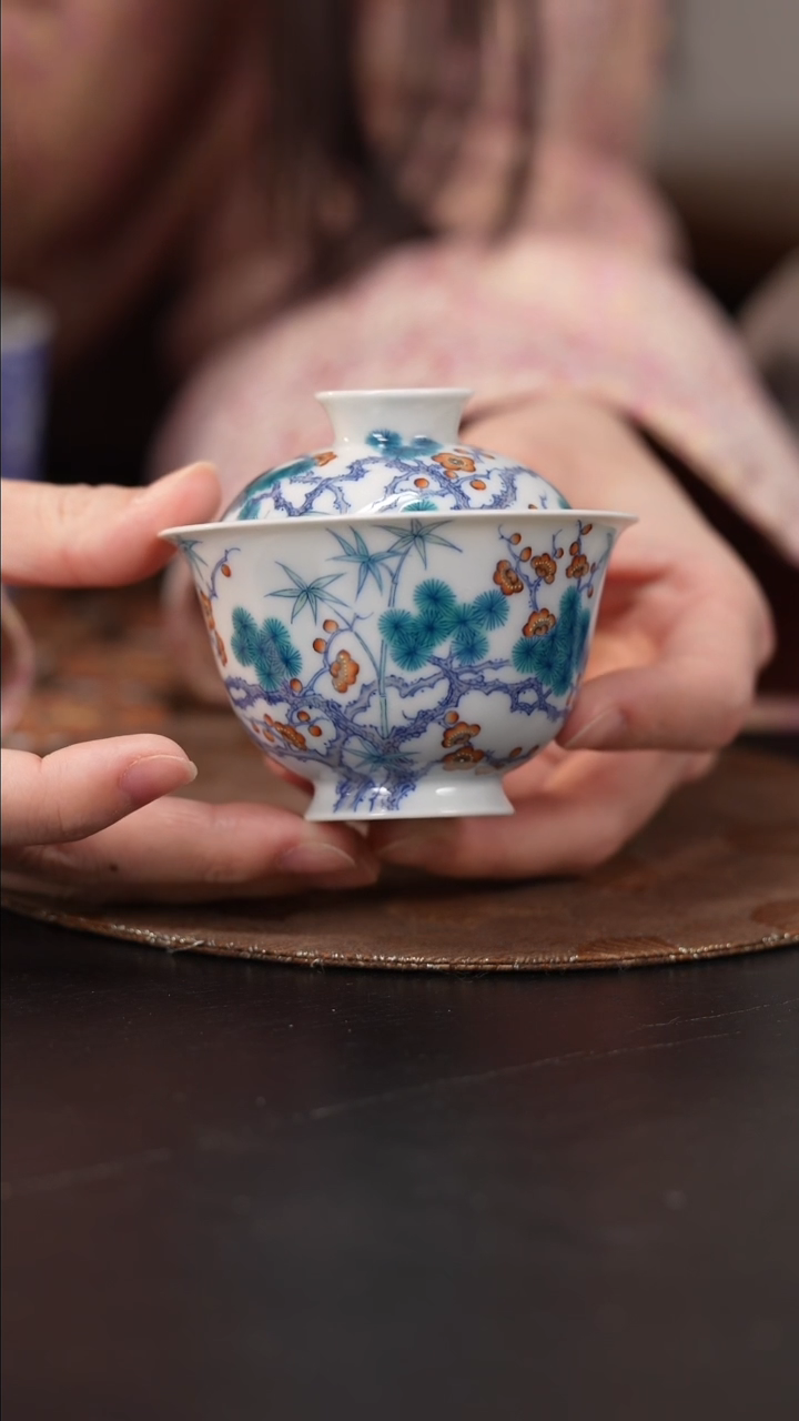 【闪购商品】杯蕴和堂斗彩松竹梅