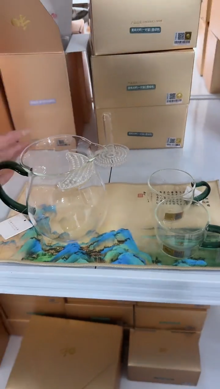 【闪购商品】@@禾器观禄墨绿+清尚杯墨绿两只+茶巾