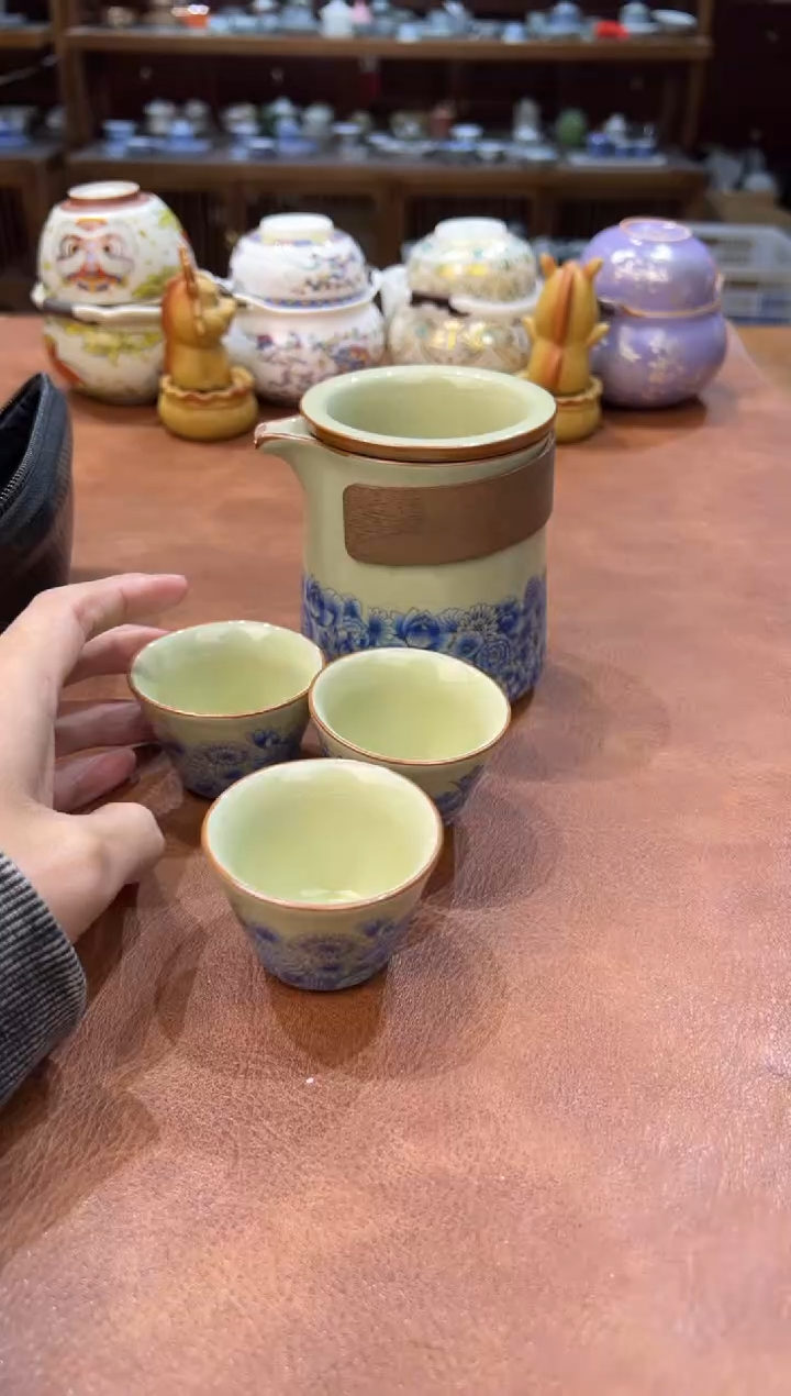 真的很便宜会开片的旅行茶具
