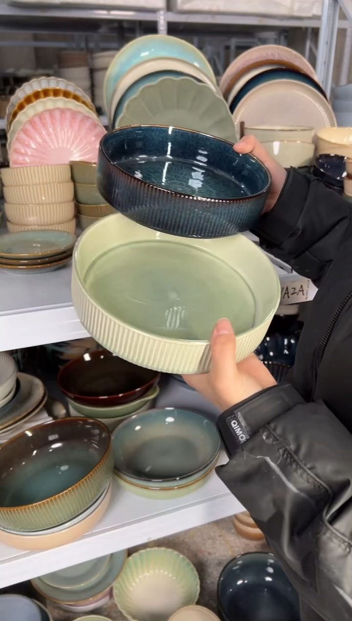 陶瓷外贸尾货瑕疵满20包邮X2 深盘组合