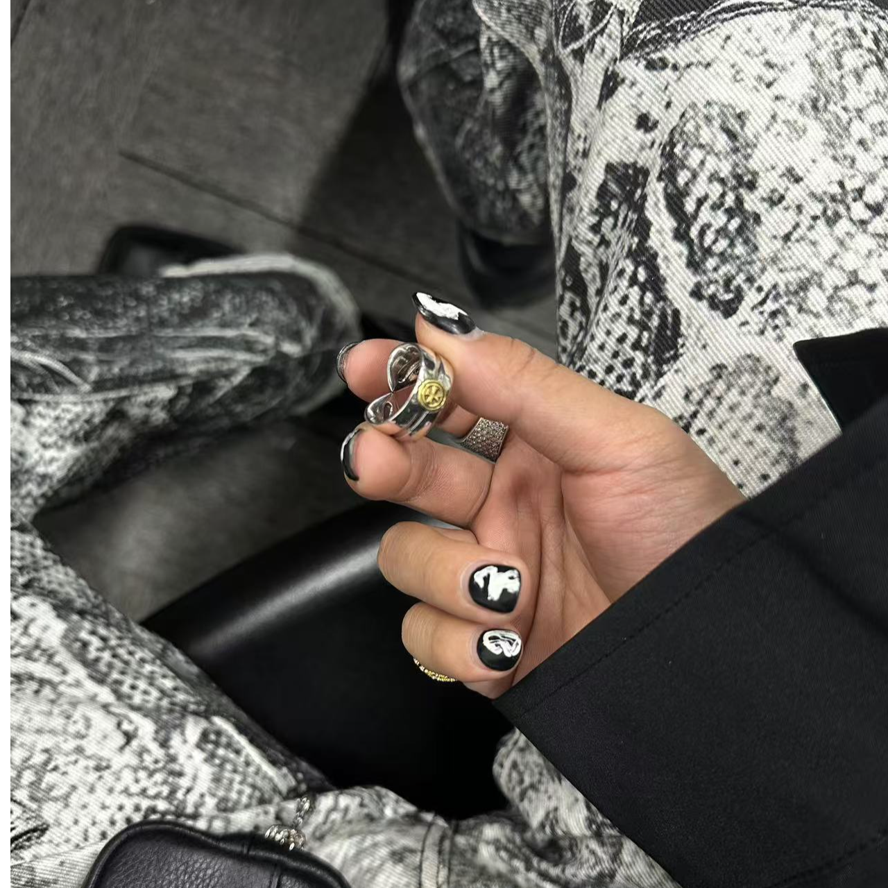 合金戒指 【蛇年 船茅太郎 戒指】船锚飞鹰黄色戒指国潮风发字嘻