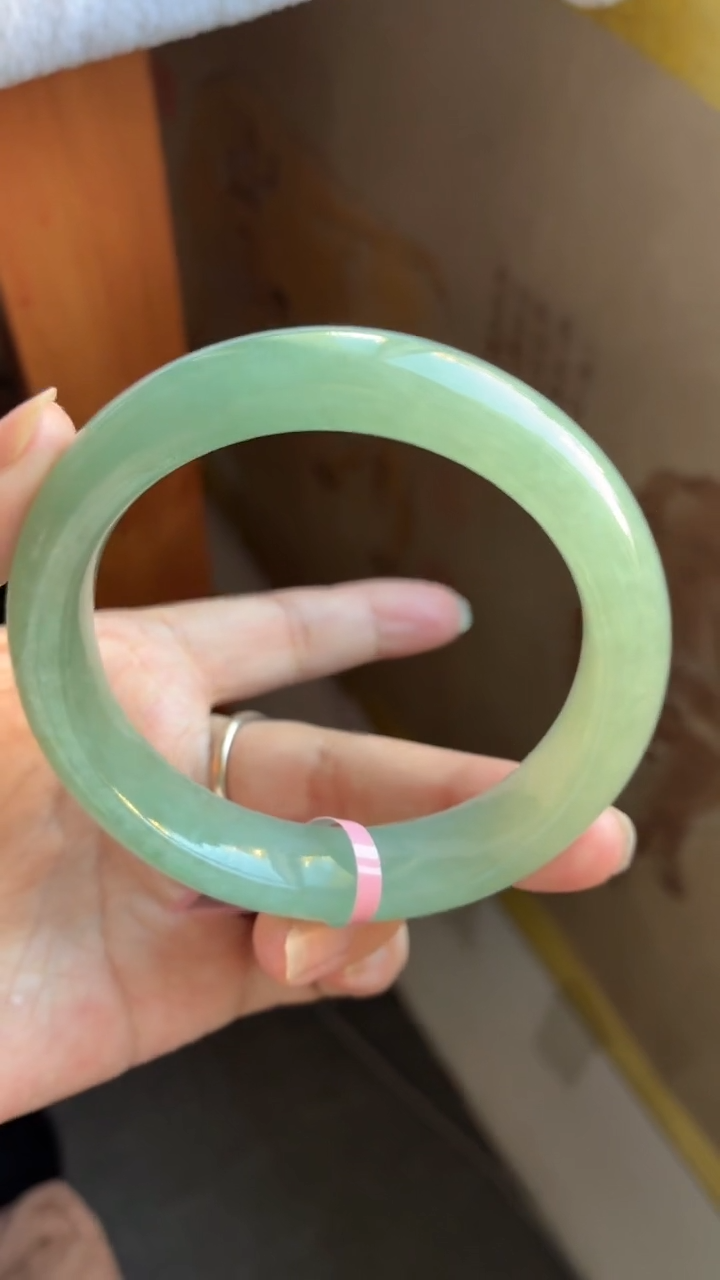 未镶嵌手镯翡翠（十星强推）冰透胶湖水绿19号