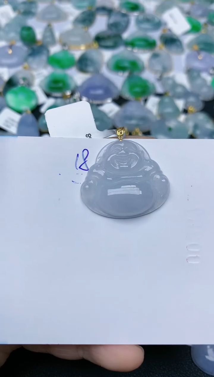 【闪购商品】翡翠颈饰18K金镶嵌天然翡翠A货    