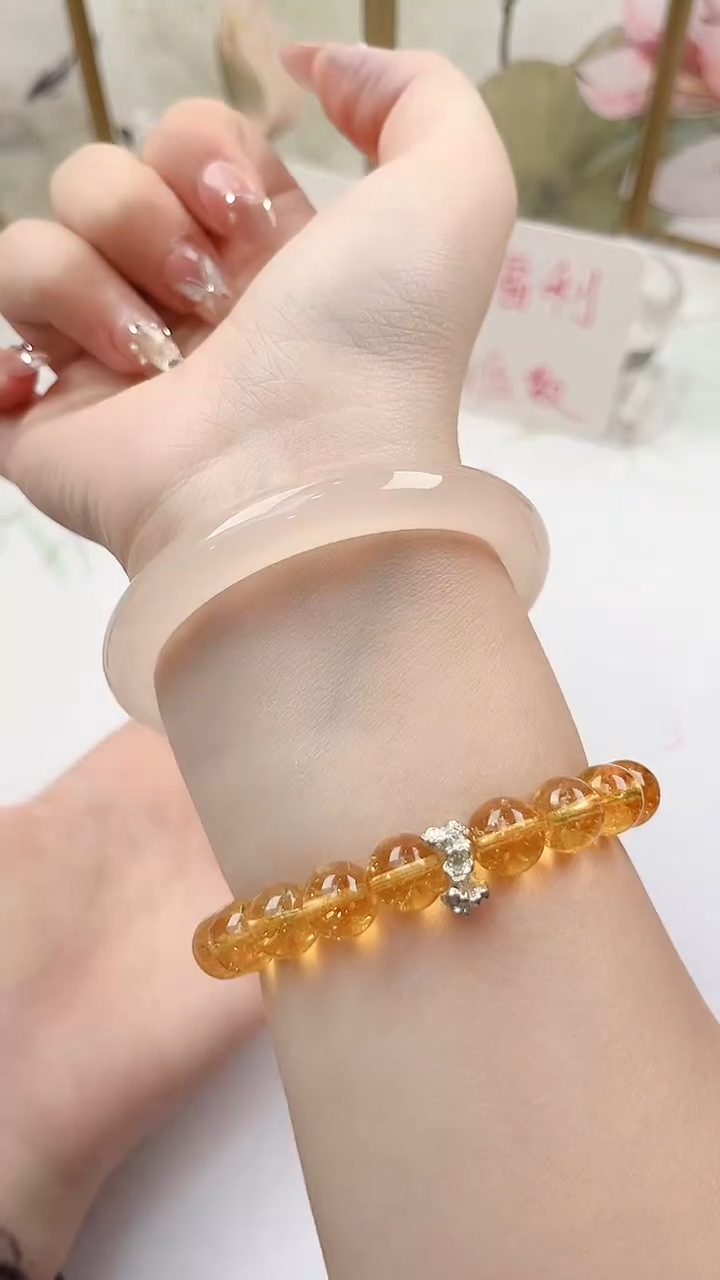 石英质玉手镯未镶嵌X256微色差58.5mm