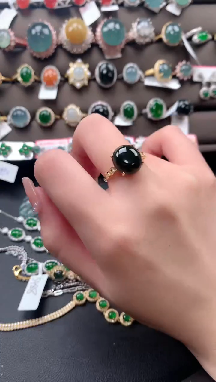 【闪购商品】翡翠戒指银S925镶嵌452141