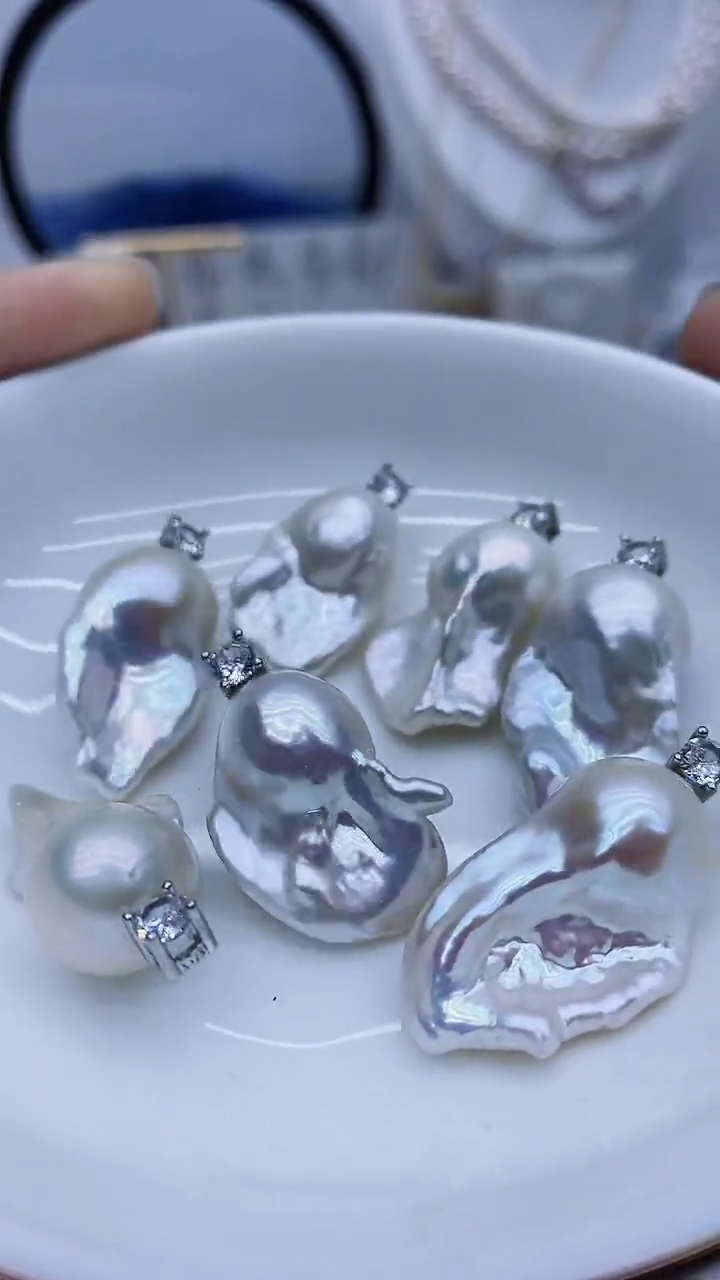 吊坠(不含链)银S925镶嵌淡水珍珠多样性发其一