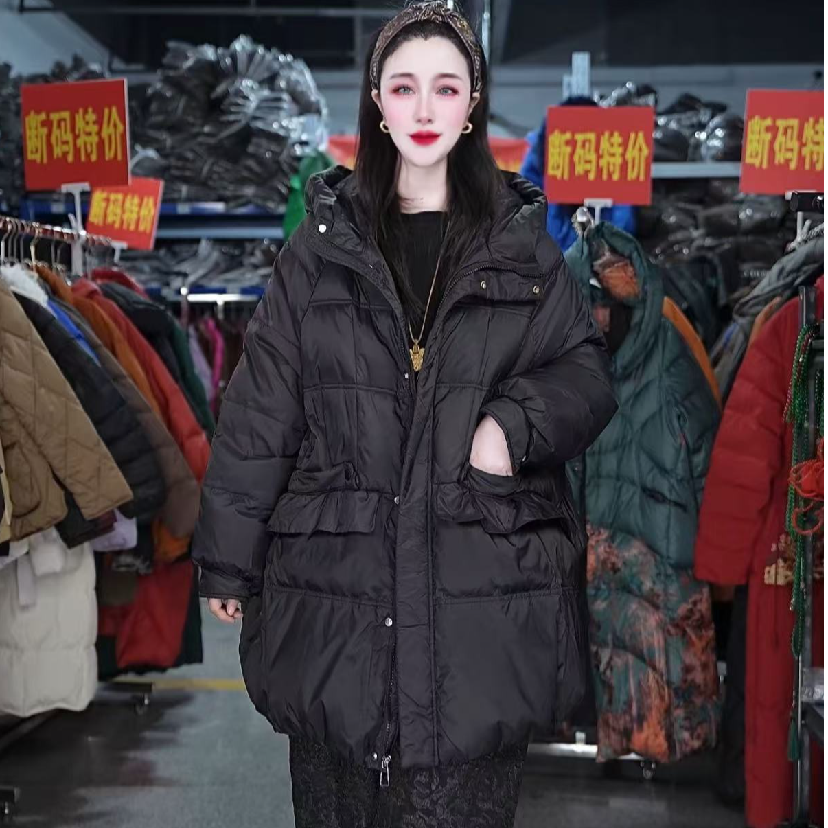 【羽绒】冬季保暖百搭休闲时尚宽松潮流女款羽绒服2344