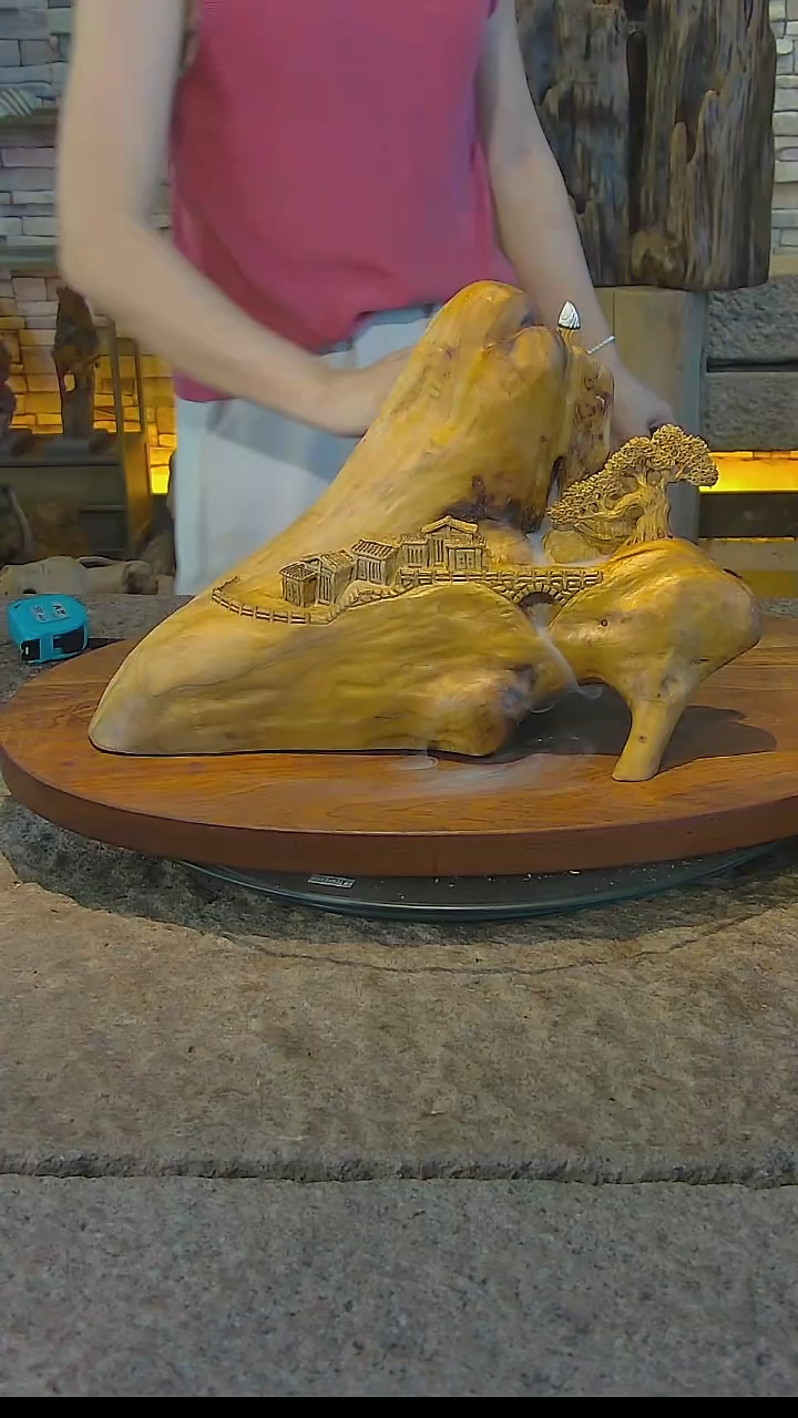 木金丝楠木山水摆件