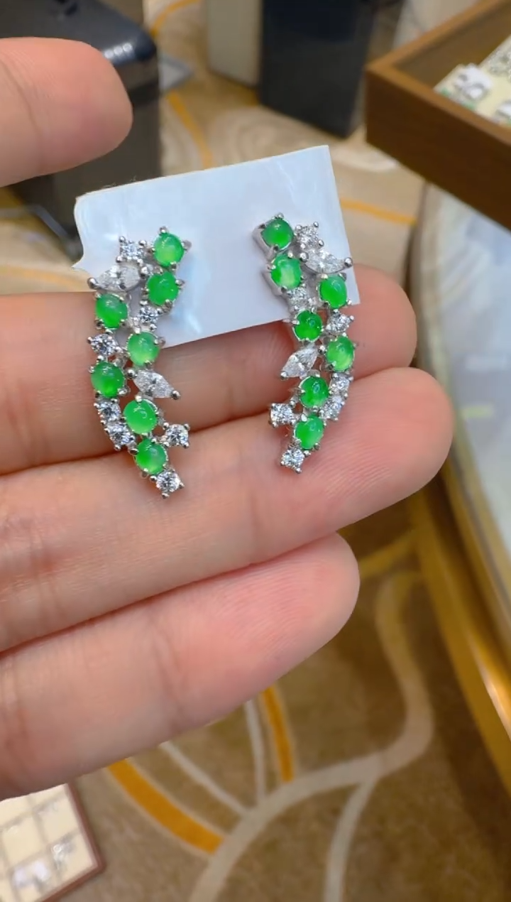 银S925镶嵌翡翠耳饰多样性团购发一件
