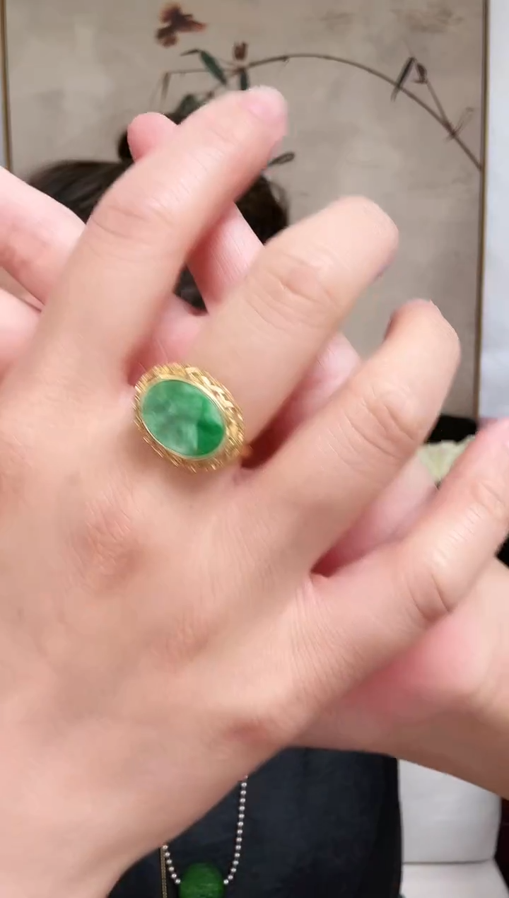 【闪购商品】翡翠颈饰银S925镶嵌戒指