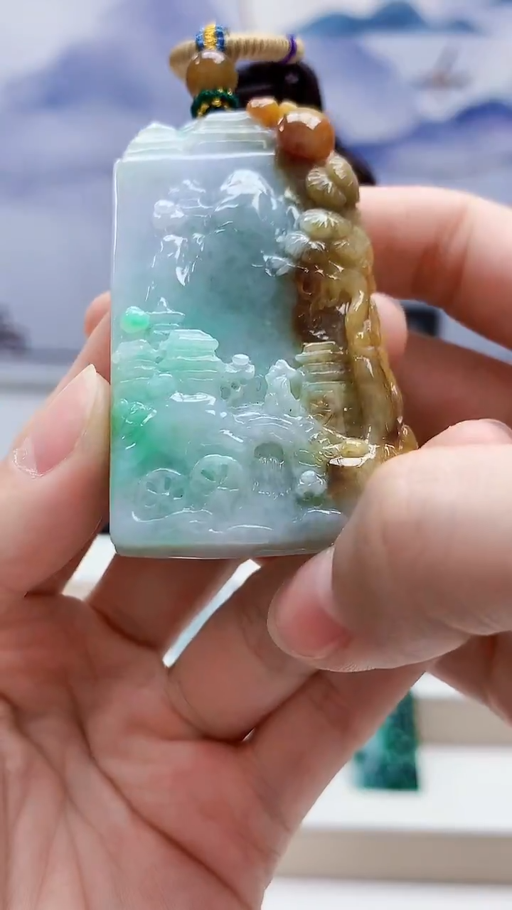 未镶嵌定制翡翠5028lr-毛货挂件26