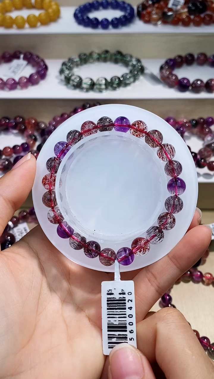 未镶嵌手串水晶黑加仑超七单圈8m+