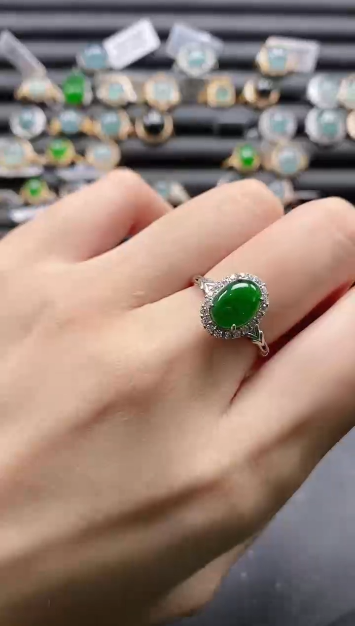 【闪购商品】翡翠戒指银S925镶嵌11111