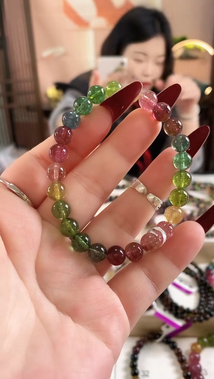 未镶嵌手链碧玺G2426素圈颜色微差