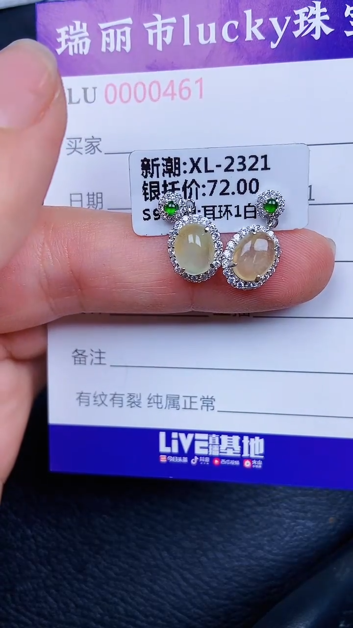 颈饰银S925镶嵌翡翠461