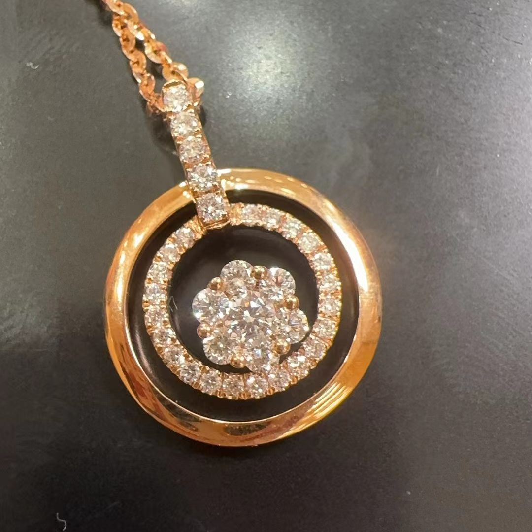 菜百首饰 18K金钻石套链