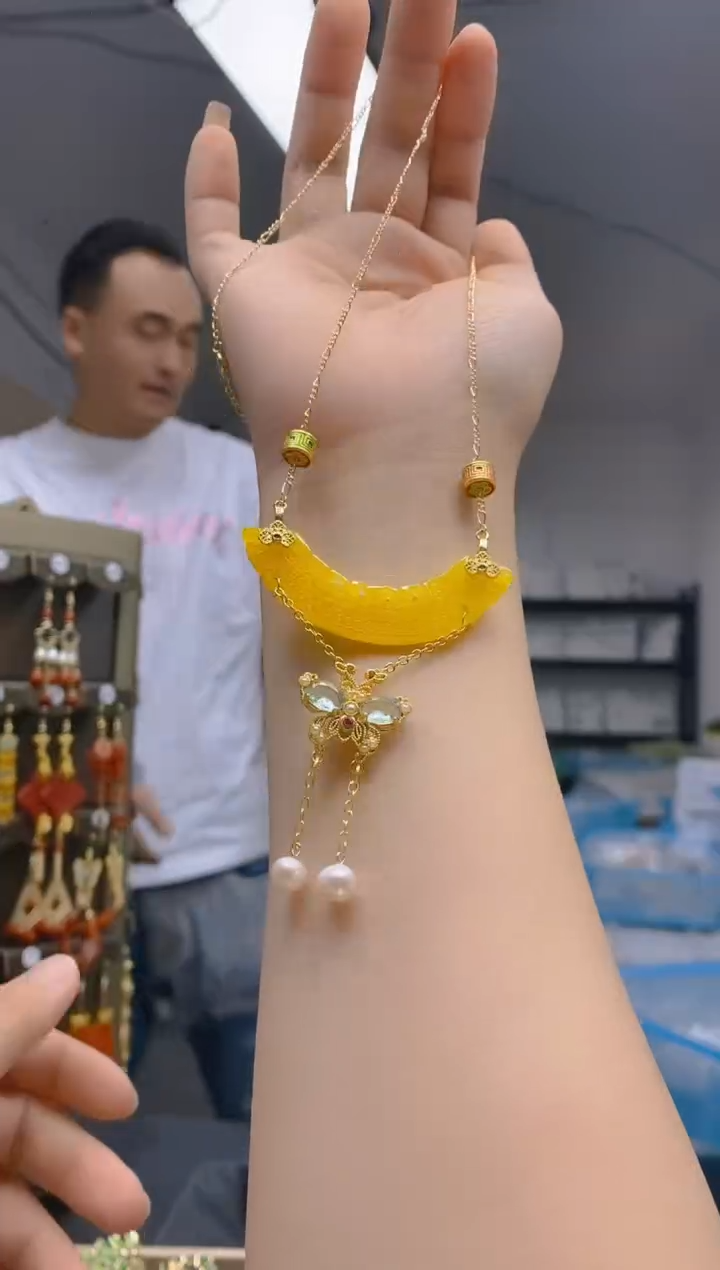 【闪购商品】翡翠耳饰合金0123翡翠锁骨链