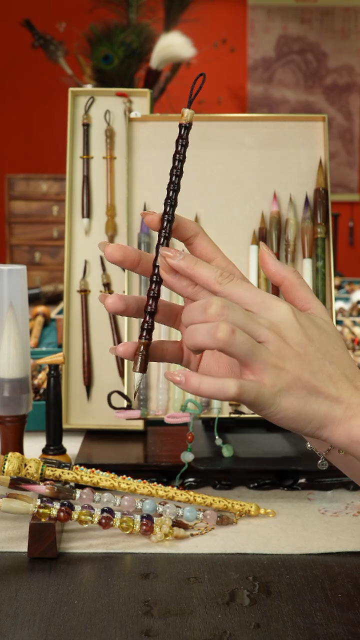 16号闪孤品高货毛笔链接 清水试笔 蘸墨不退