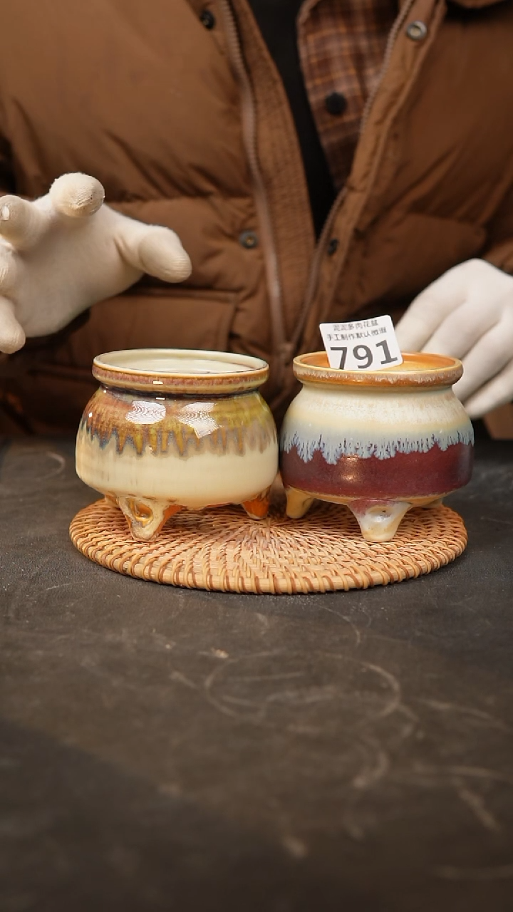 【闪购商品】瓷片791泥泥手工花盆
