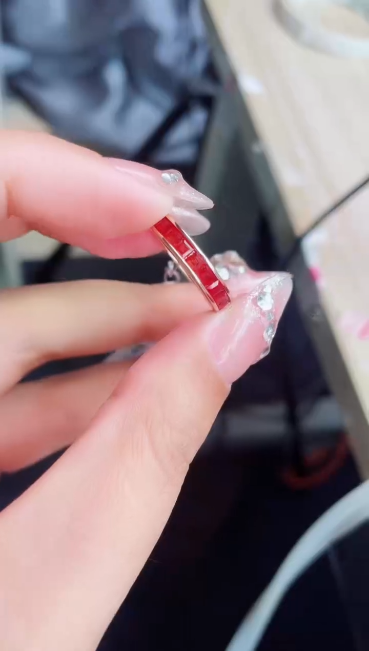 【闪购商品】彩色蓝宝石戒指银S925镶嵌戒指