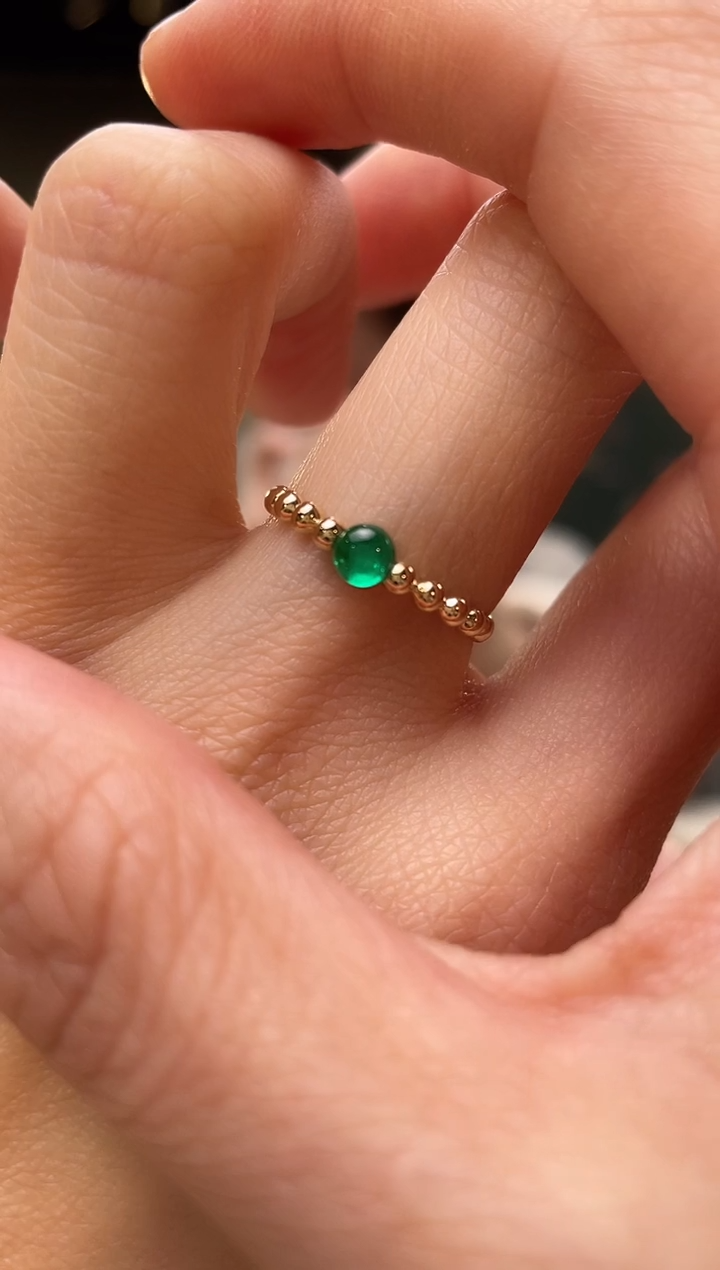 【闪购商品】祖母绿戒指18K金镶嵌阿富汗主石：0.29ct