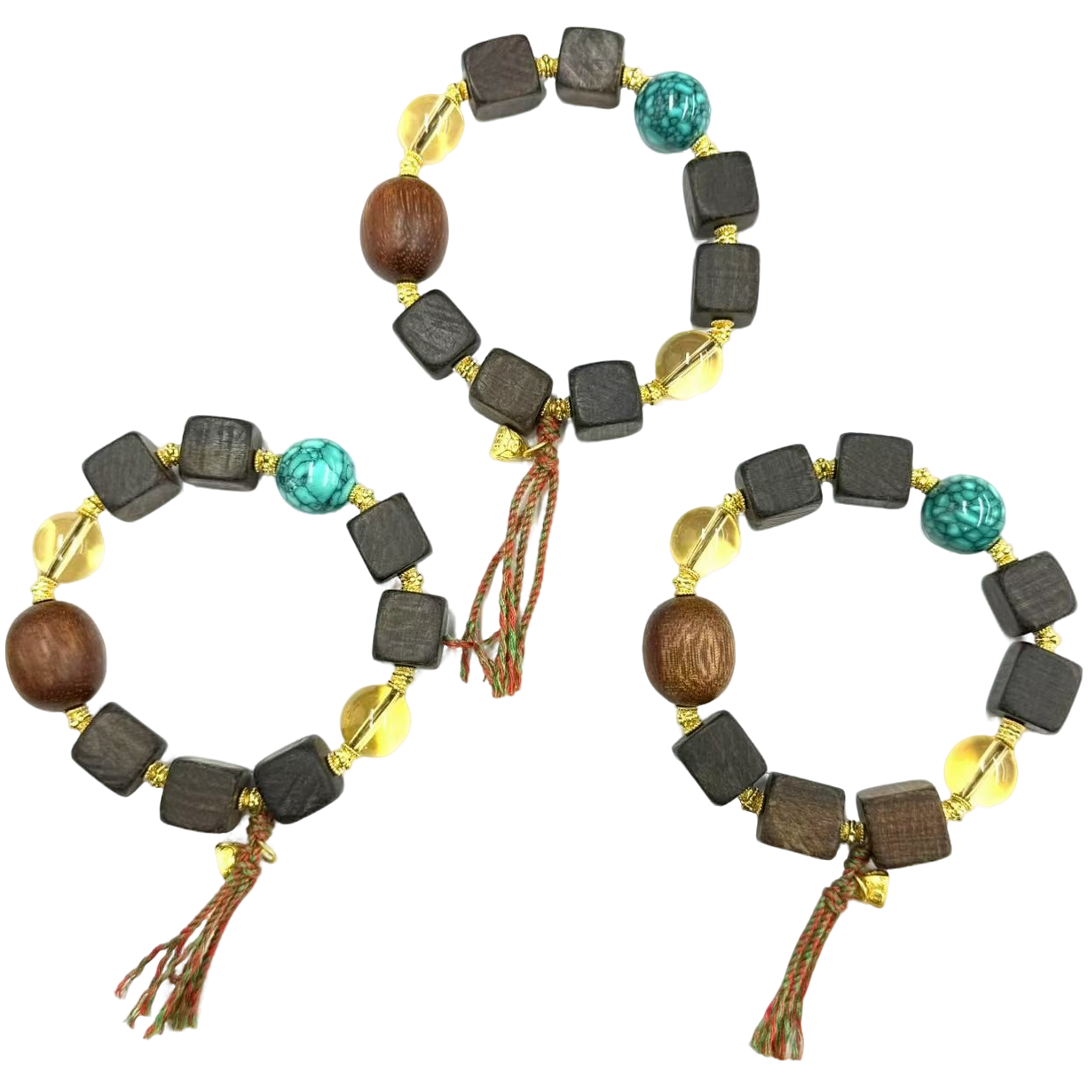 s1551-国风原创DIY沉香木方糖单圈随型手串