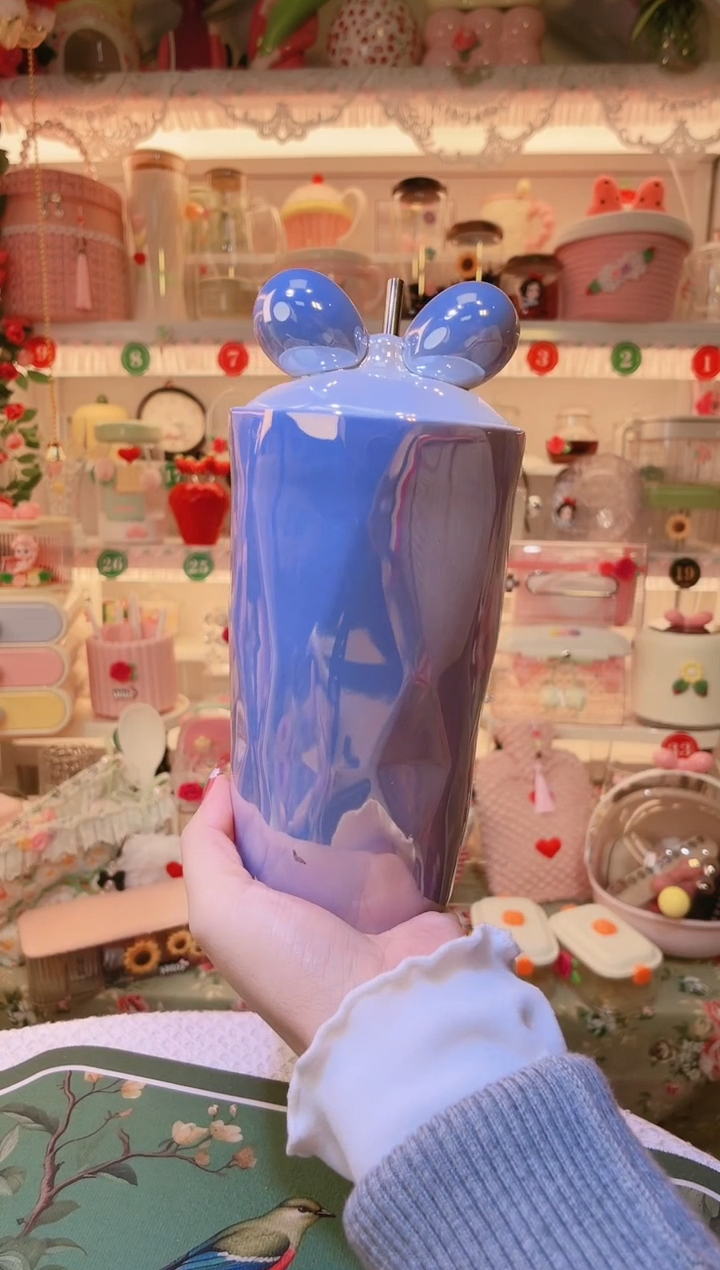 紫色米奇吸管杯——手工制作品质好！