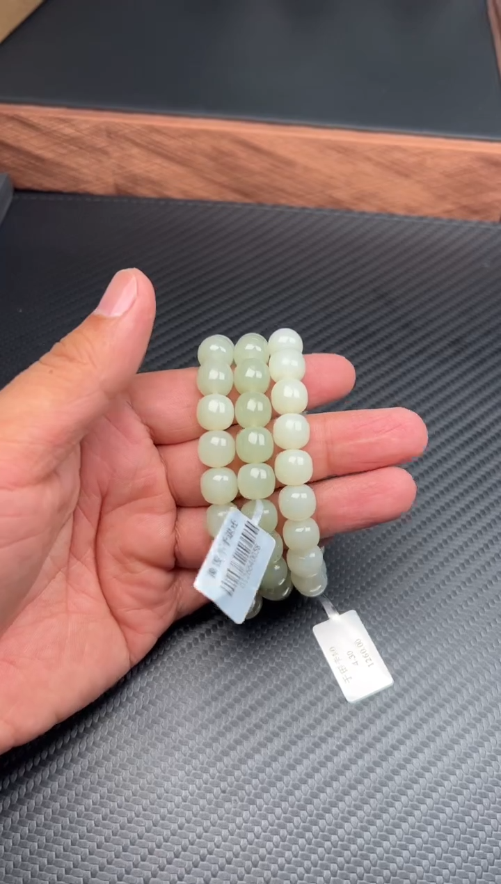 手串未镶嵌和田玉于田微色差卡10J多样性发货拍一发一