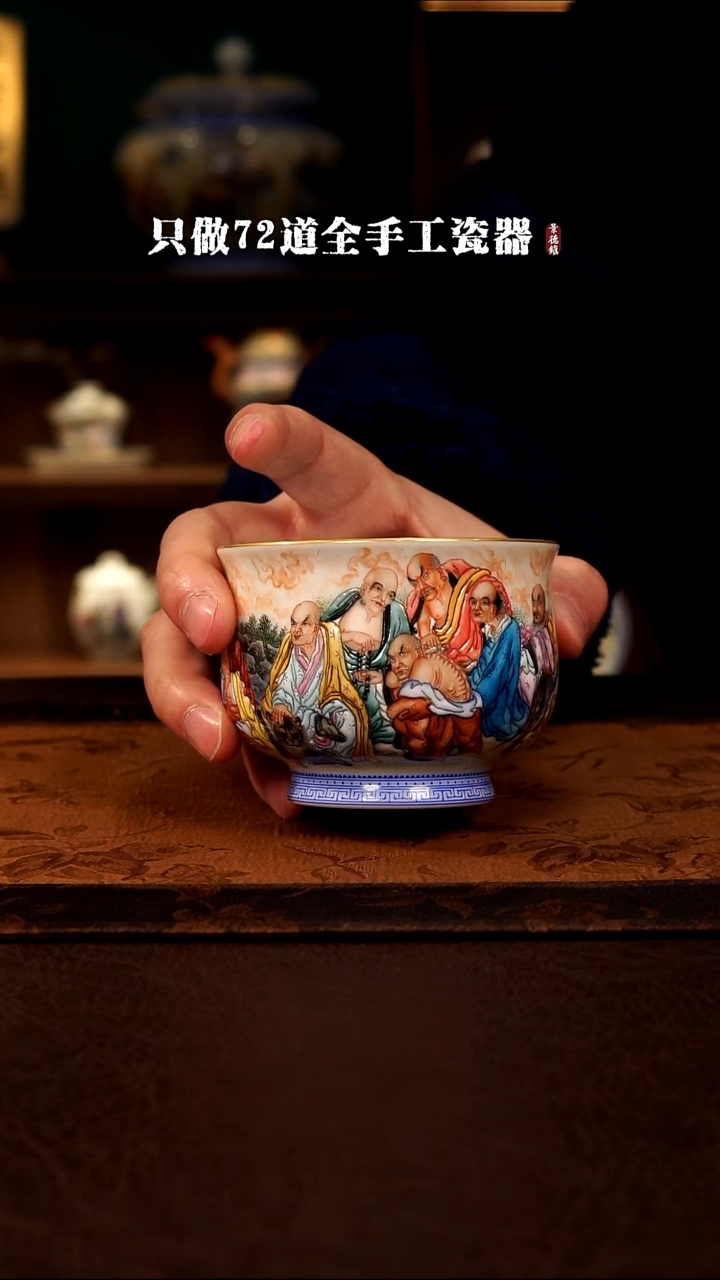 摆件陶小*景德镇现代手工手绘陶瓷