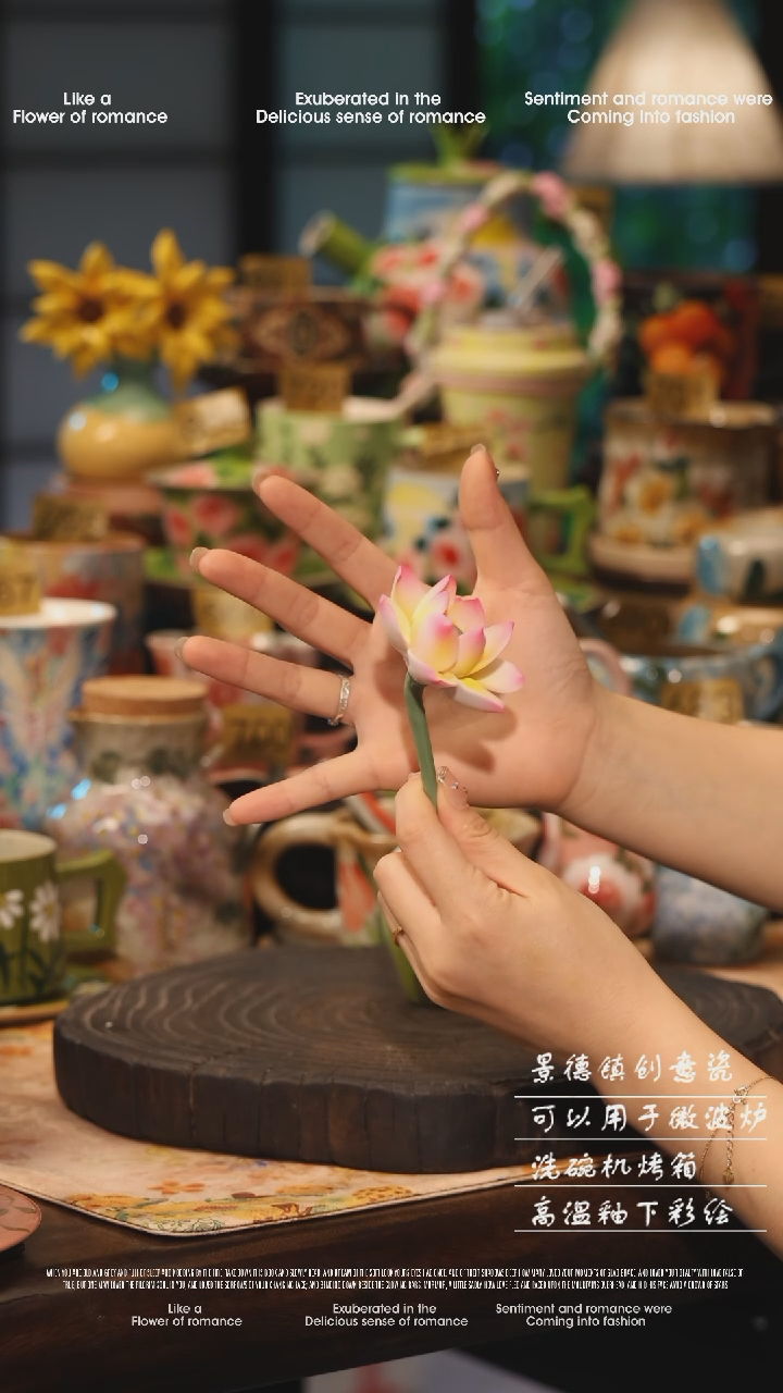 陶瓷景德镇高温釉下彩绘设计师款式