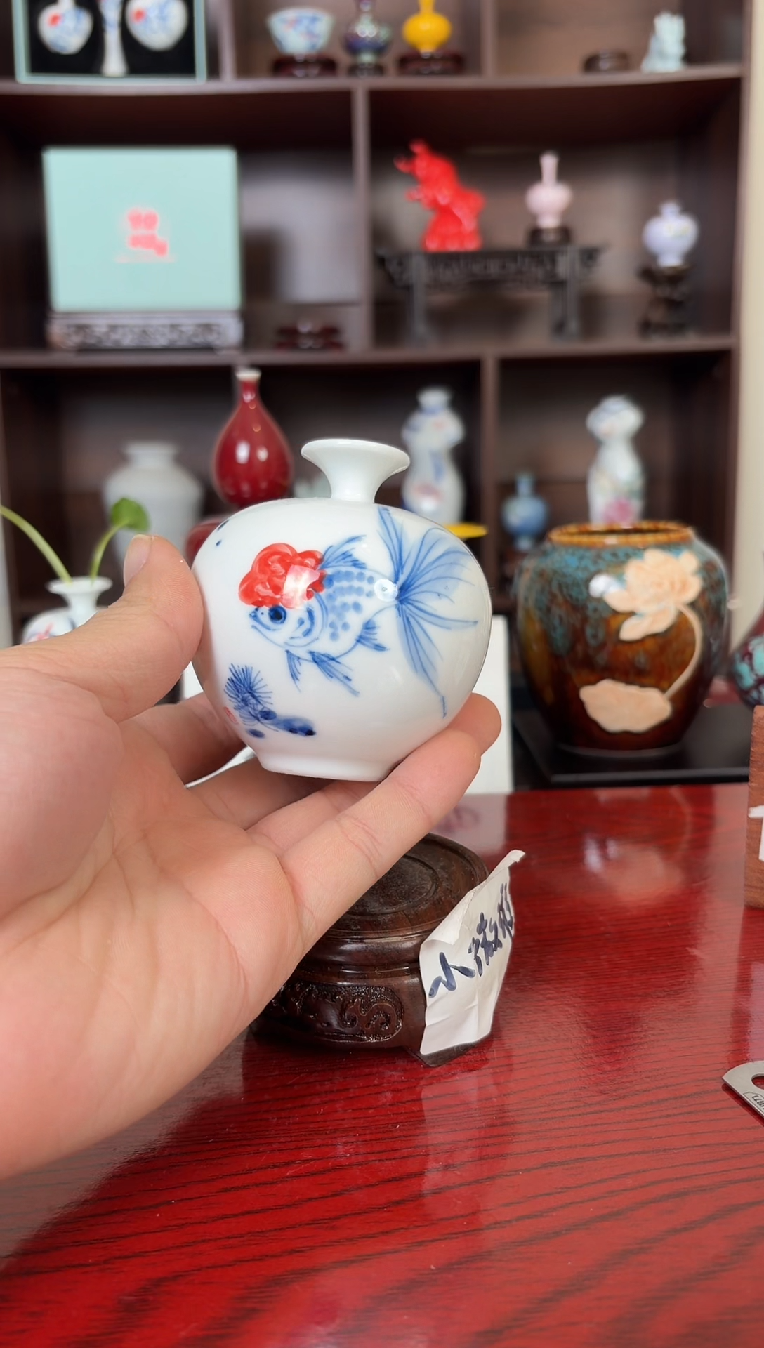 摆件瓷12.23晚微瑕小花瓶摆件