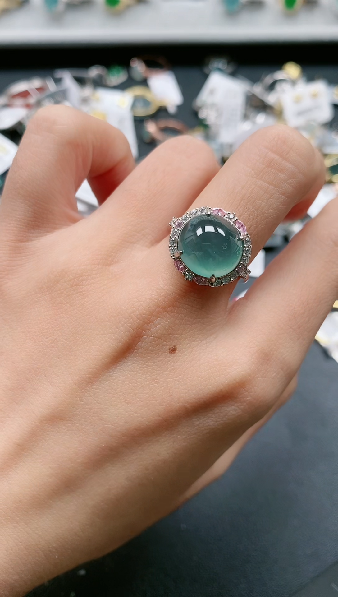 【闪购商品】翡翠戒指银S925镶嵌11111111