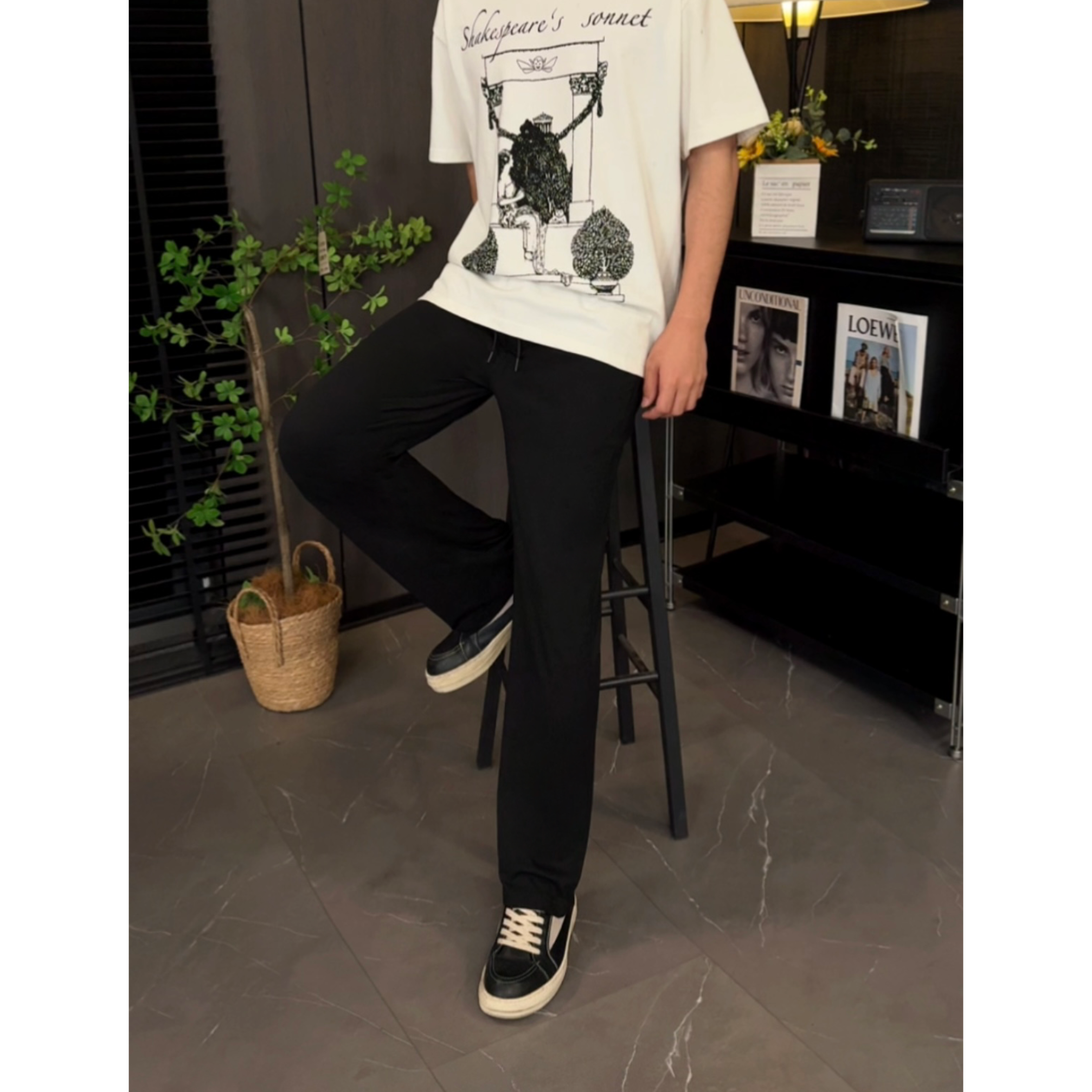 夏秋3.0弯刀纸壳裤高弹松紧腰透气大码显高显瘦百搭长裤