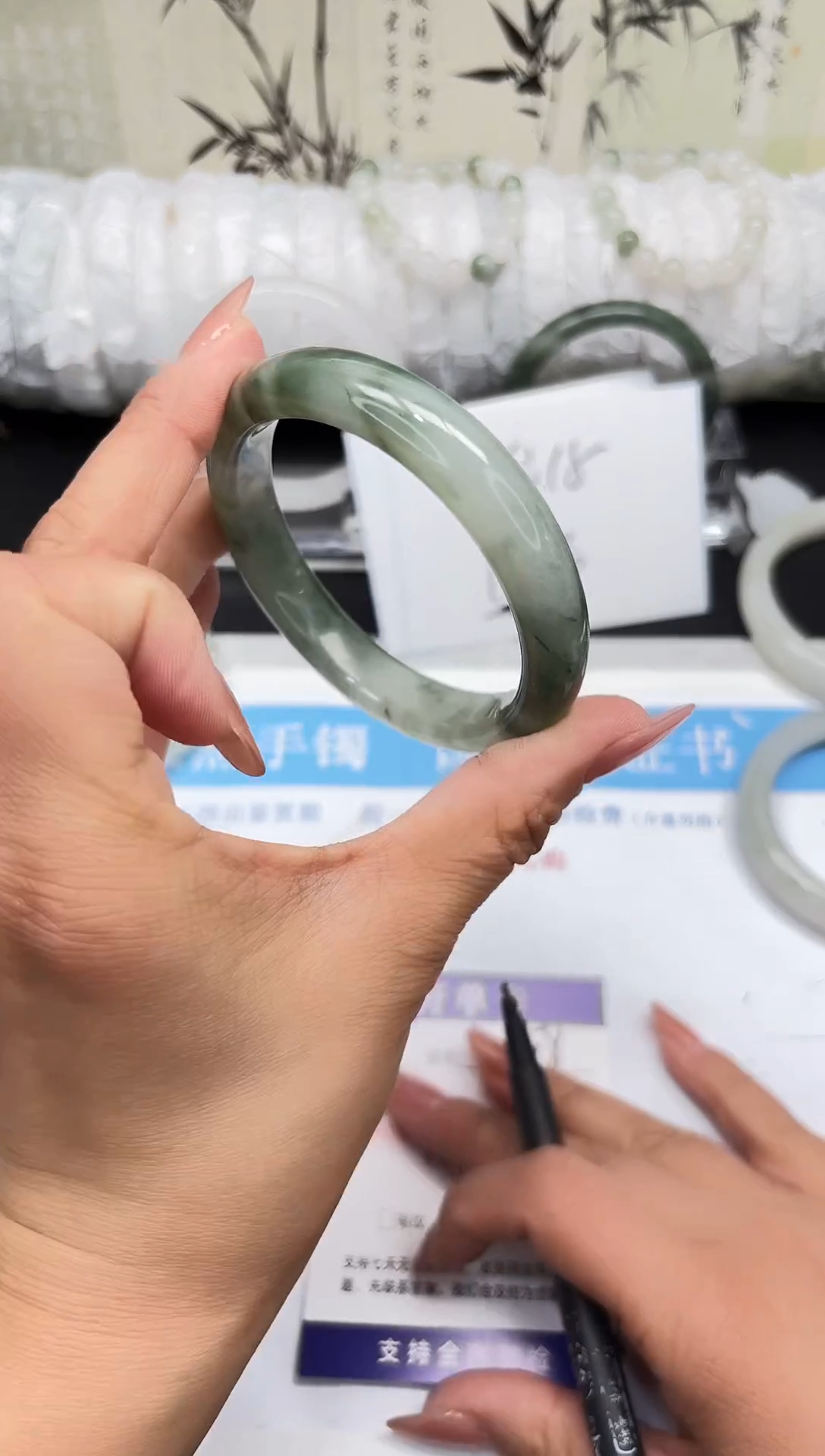 未镶嵌手镯石英质玉A88-57/58/59